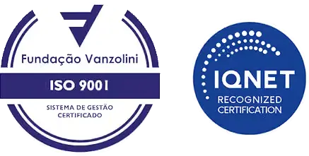 Marchi di certificazione ISO 9001 della Fundação Vanzolini e di riconoscimento IQNet.